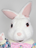 Fuzzy Bunny with Jumpsuit Custom Mascot Fuzzy Bunny with Jumpsuit Mascot Costume