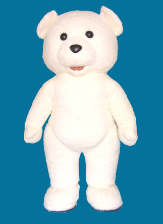 White Teddy Bear Mascot Costume