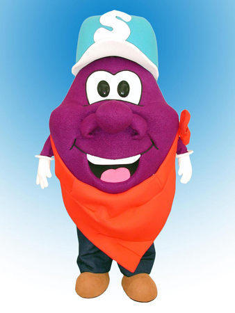 Plum Guy Mascot Costume