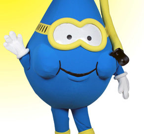 Willie Water Drop Mascot Costume