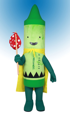 Pea Green Crayon aka Esteban mascot costume rental