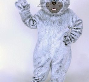 Grey Kitty mascot costume