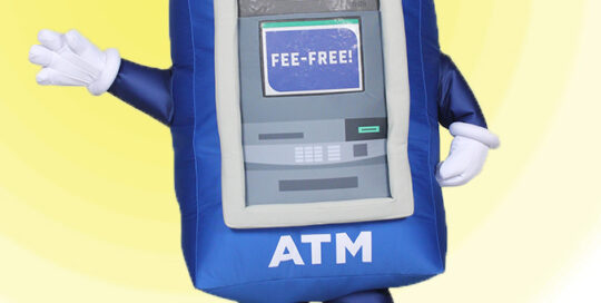 Blue Fifth Third ATM Machine Mascot Costume by Costume Specialists