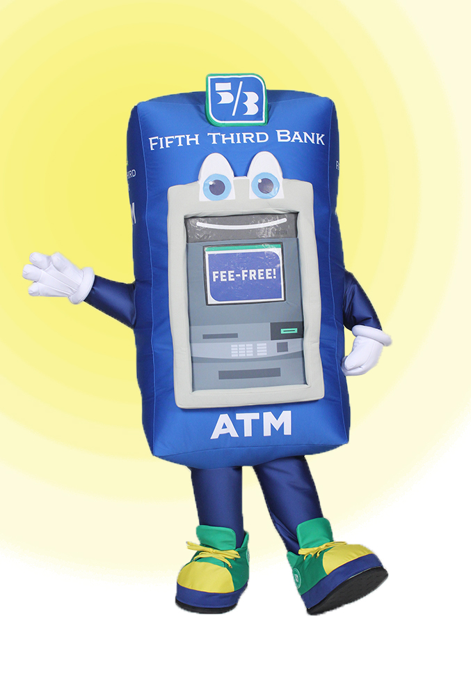 Blue Fifth Third ATM Machine Mascot Costume by Costume Specialists
