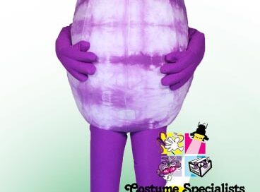 Tye Dye Purple Egg Mascot Costume