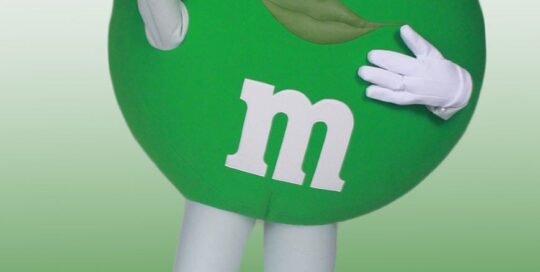 M&M Green M Mascot Costume