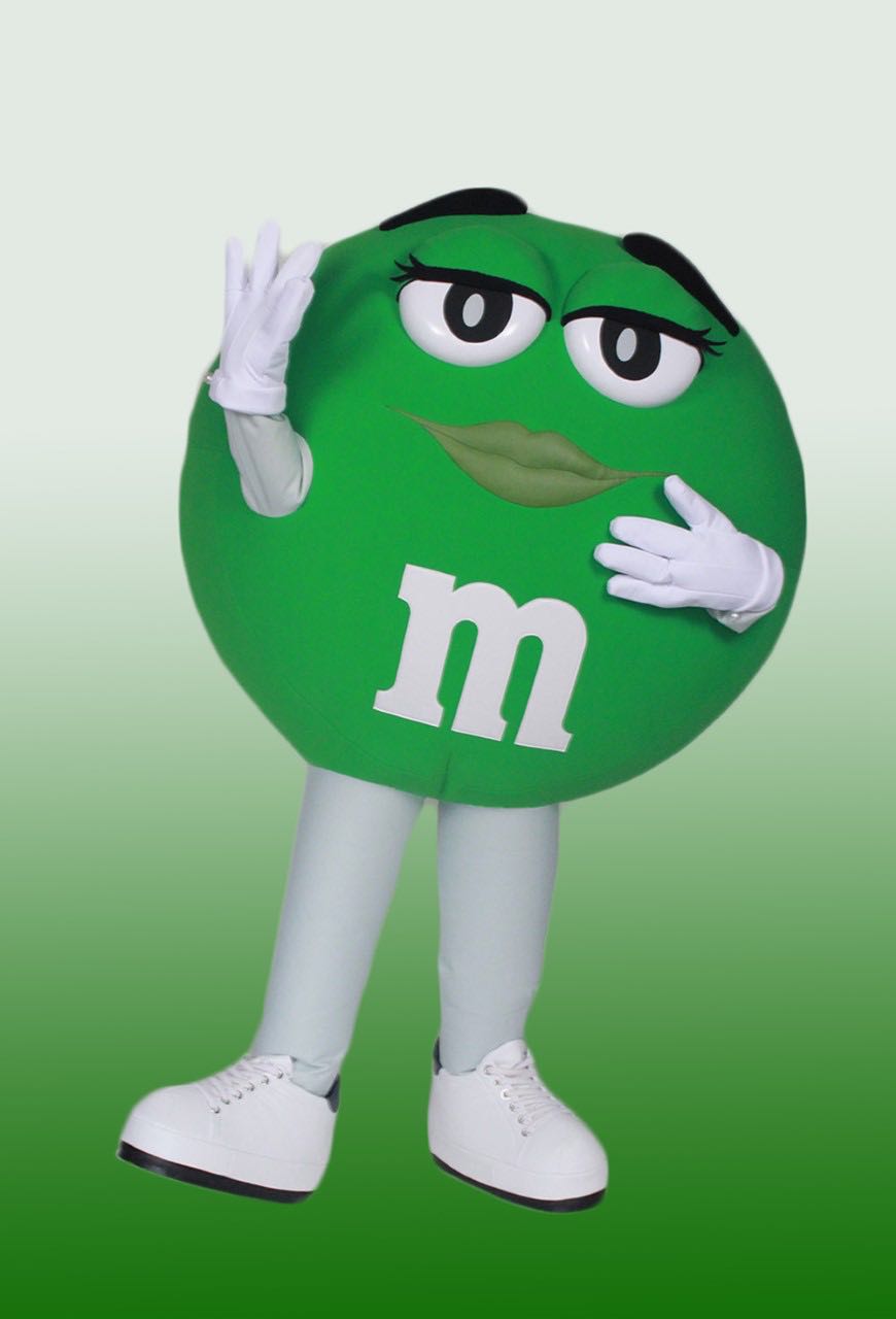 M&M Green M Mascot Costume