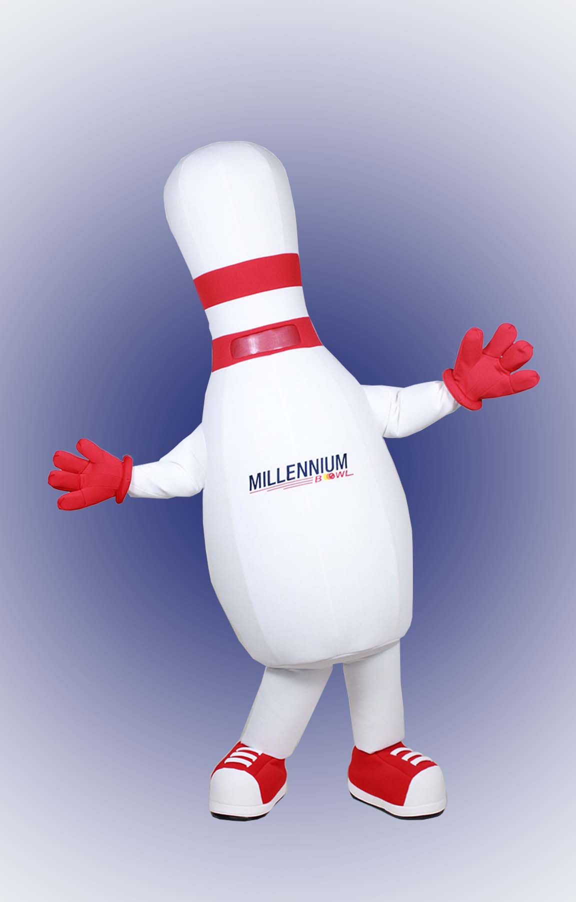 Bowling Pin Mascot Costume by Costume Specialists for Millennium Bowl